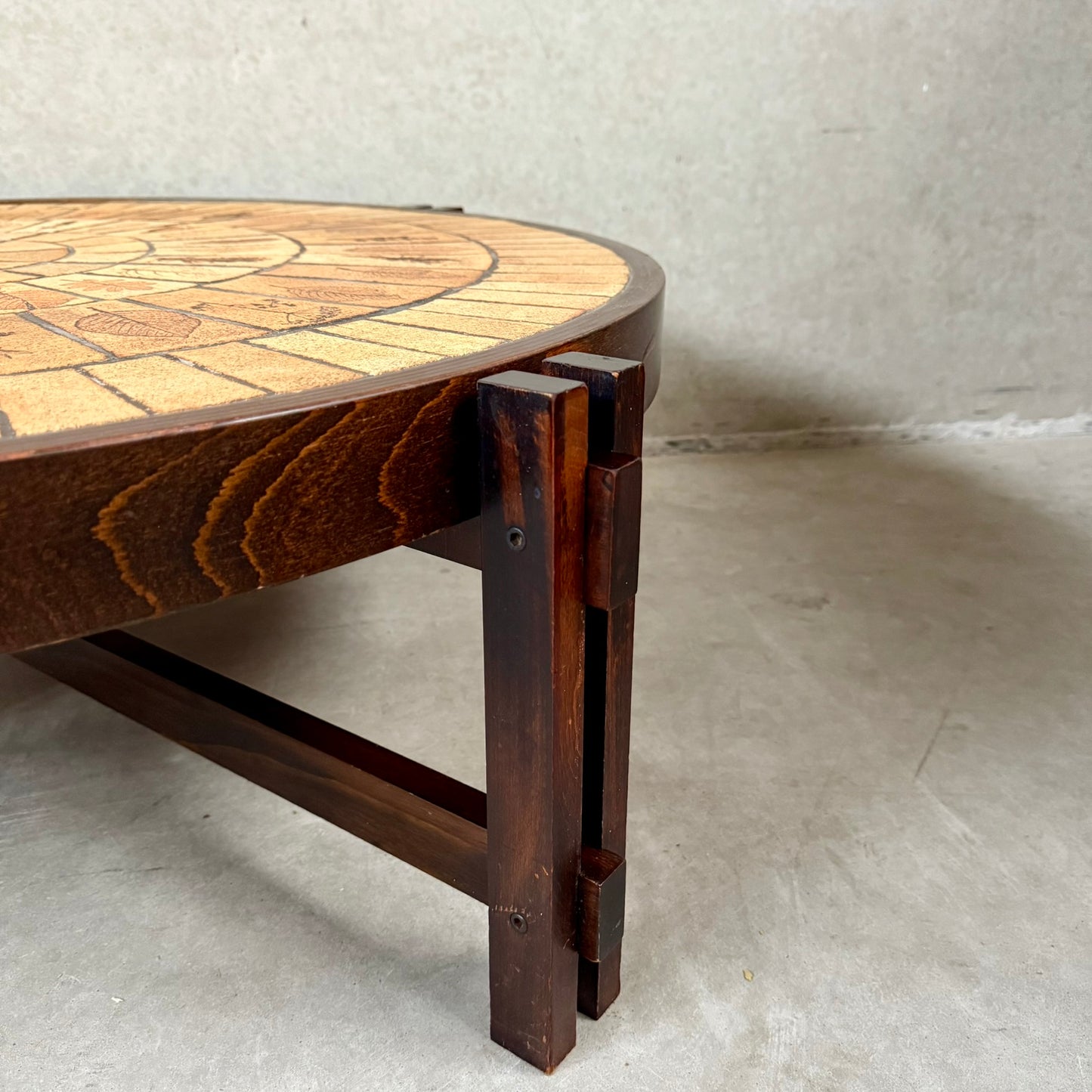 Round Brutalist Ceramic Coffee Table by Roger Capron, France 1960
