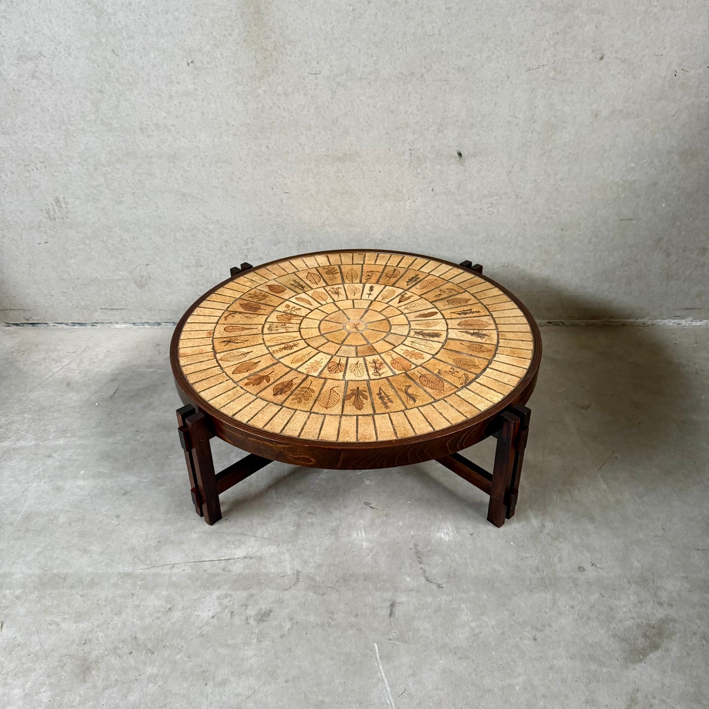 Round Brutalist Ceramic Coffee Table by Roger Capron, France 1960