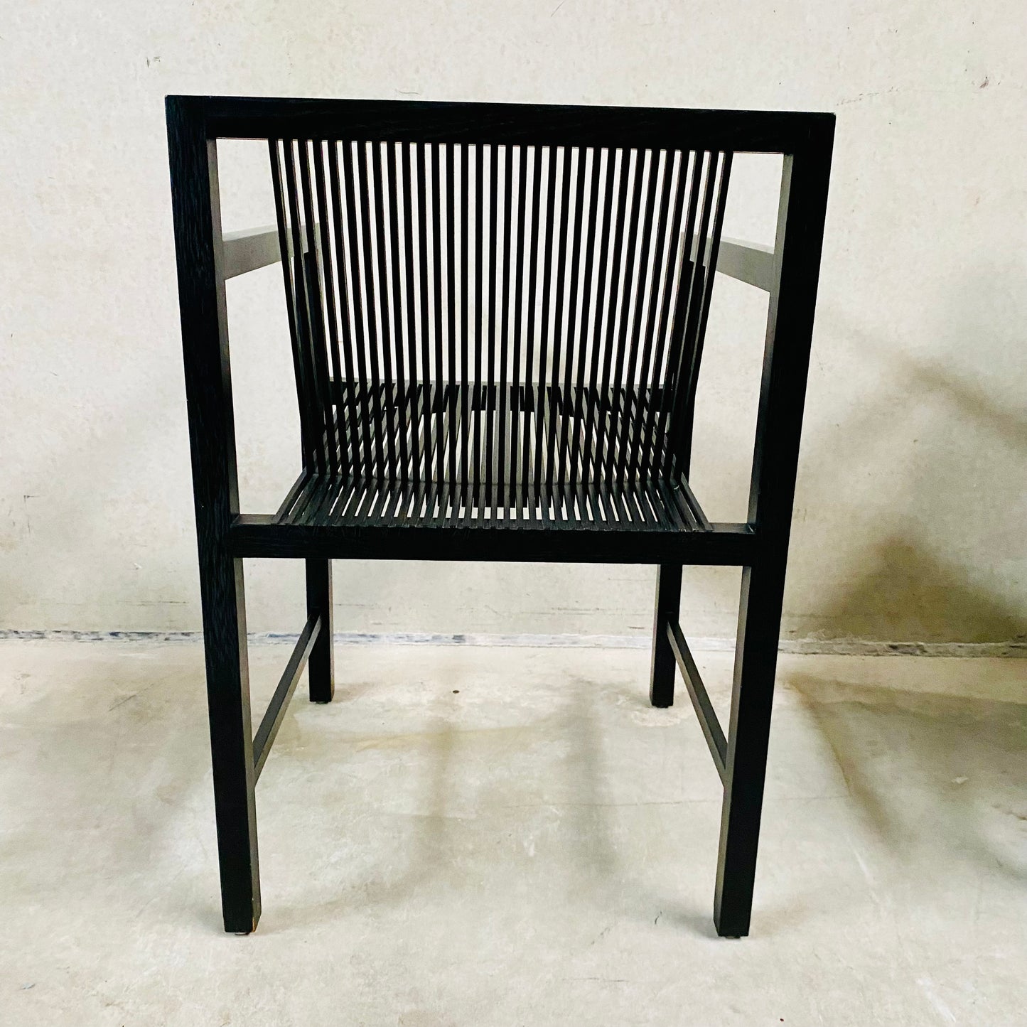 6 x Ruud-Jan Kokke black "latjes" chairs for 't Spectrum, Netherlands 1980
