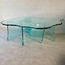 Load image into Gallery viewer, Fiam Italia Sculptural Hand-carved Glass Coffee Table &quot;Shell&quot; by Danny Lane, Italy 1988
