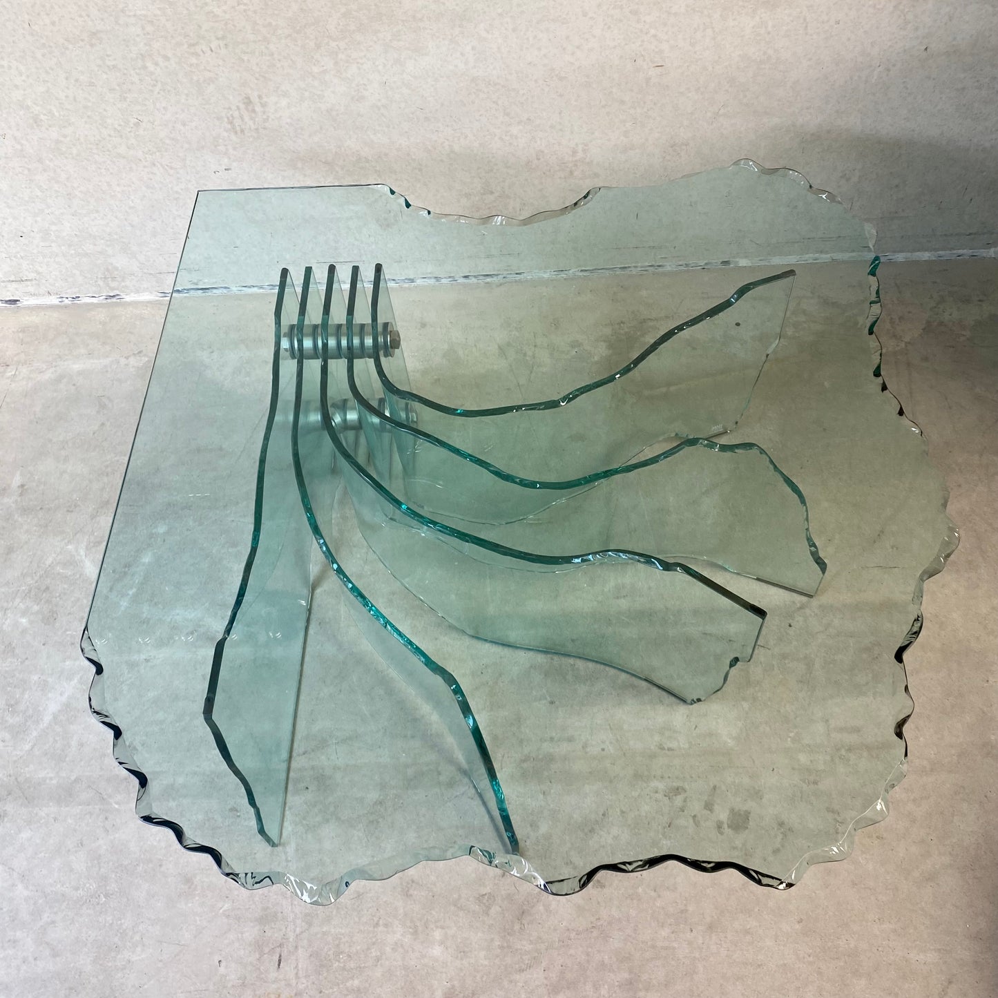 Table basse sculpturale en verre sculpté à la main « Coquillage » de Fiam Italia, par Danny Lane, Italie, 1988