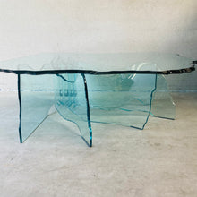 Load image into Gallery viewer, Fiam Italia Sculptural Hand-carved Glass Coffee Table &quot;Shell&quot; by Danny Lane, Italy 1988
