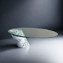 Load image into Gallery viewer, Solid Italian Carrara Marble With Glass Coffee Table by Team Form Ag for Ronald Schmitt, Germany 1970
