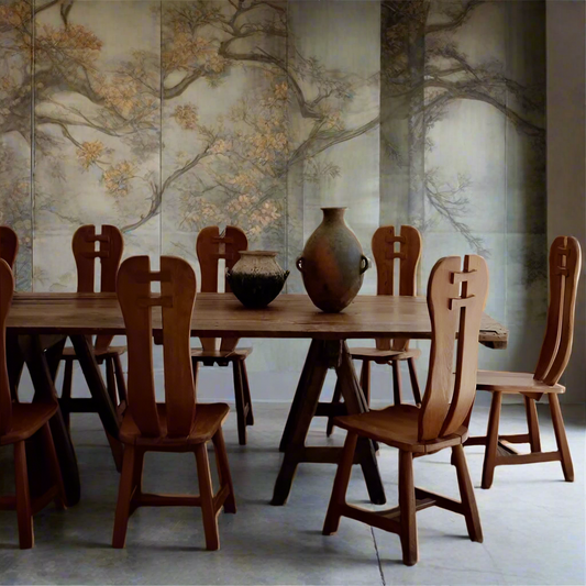 4 x brutalistische Esszimmerstühle von Kunstmeubelen De Puydt, Belgien 1970
