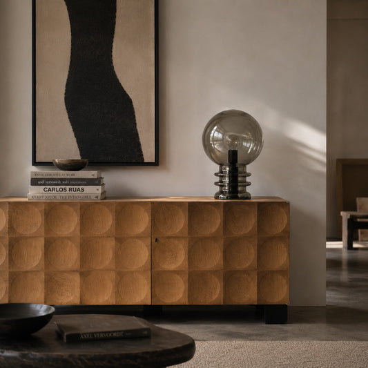 Sculptural "Bulb Moon" Glass Table Lamp for Glashütte Limburg, Germany 1970