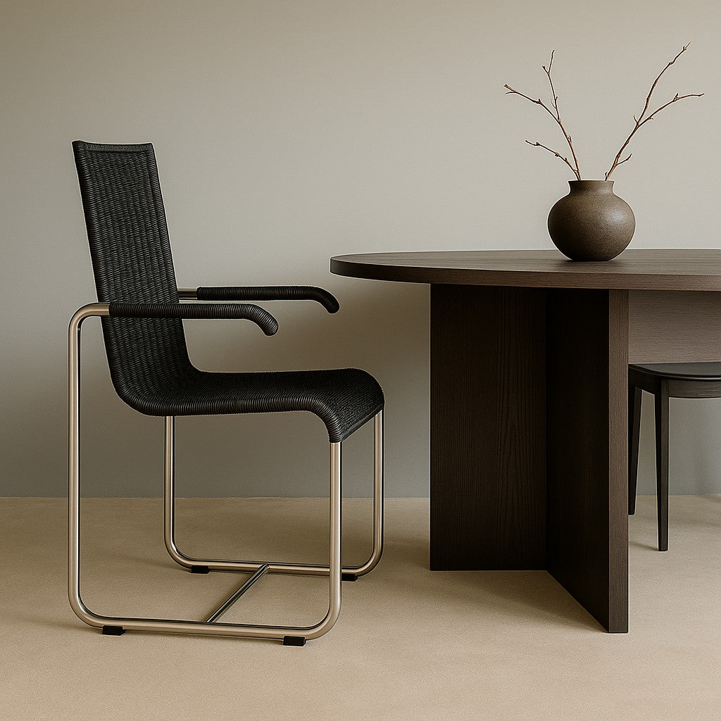 Black Arm Chair "D20" by Axel Bruchhäuser for Tecta, Germany 1980