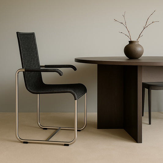 Black Arm Chair "D20" by Axel Bruchhäuser for Tecta, Germany 1980