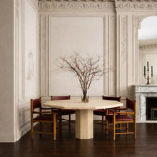 Load image into Gallery viewer, Mid-Century Octagonal Travertine Dining Table Italy 1980
