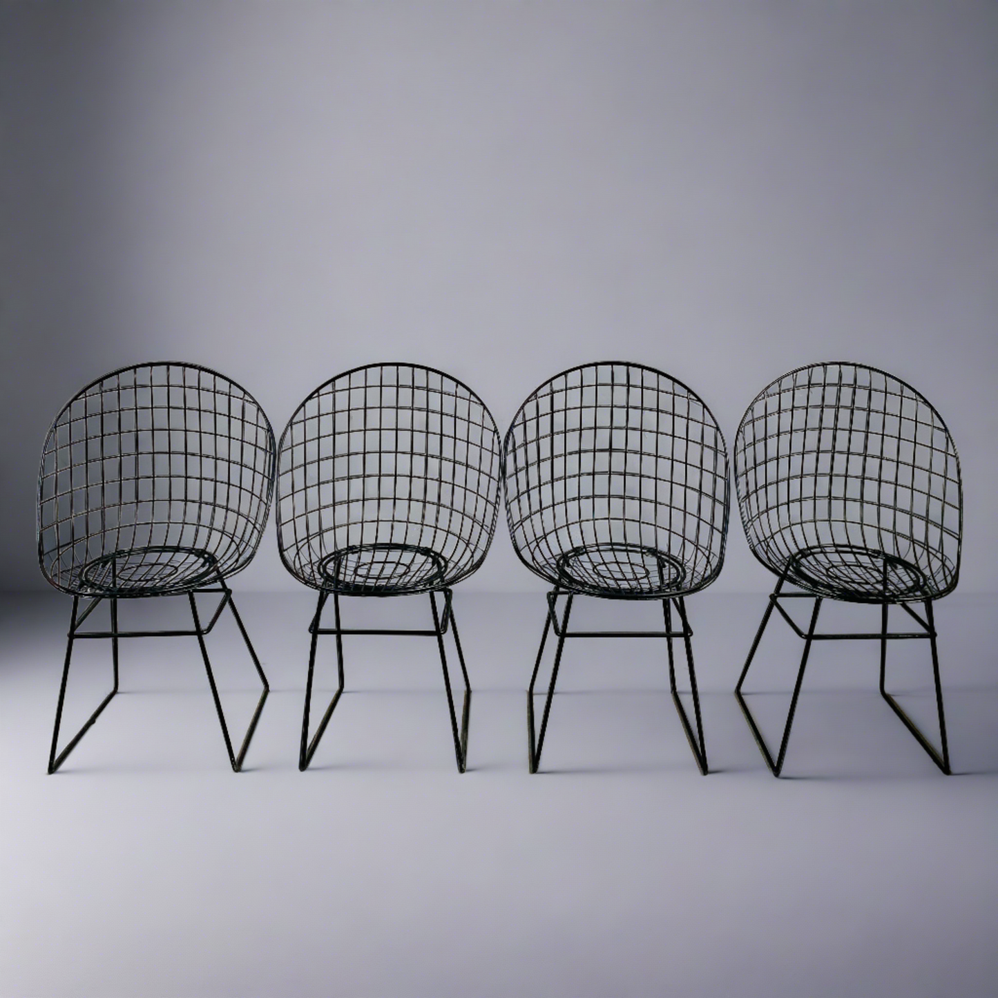 4 Drahtstühle der frühen Mid-Century-Edition von Cees Braakman & A. Dekker für UMS Pastoe, Niederlande, 1950