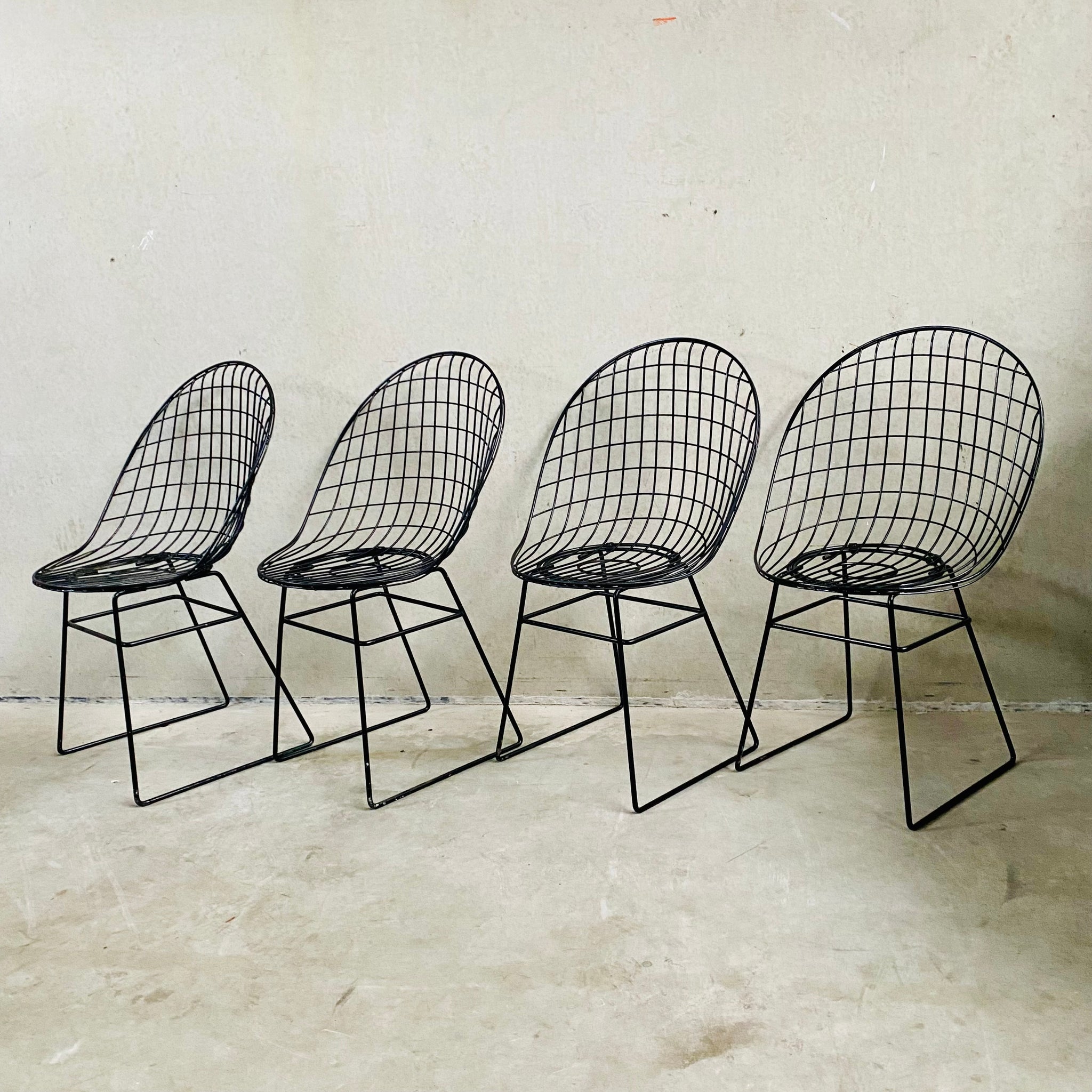 Mid-Century Early Edition Wire Chairs by Cees Braakman A