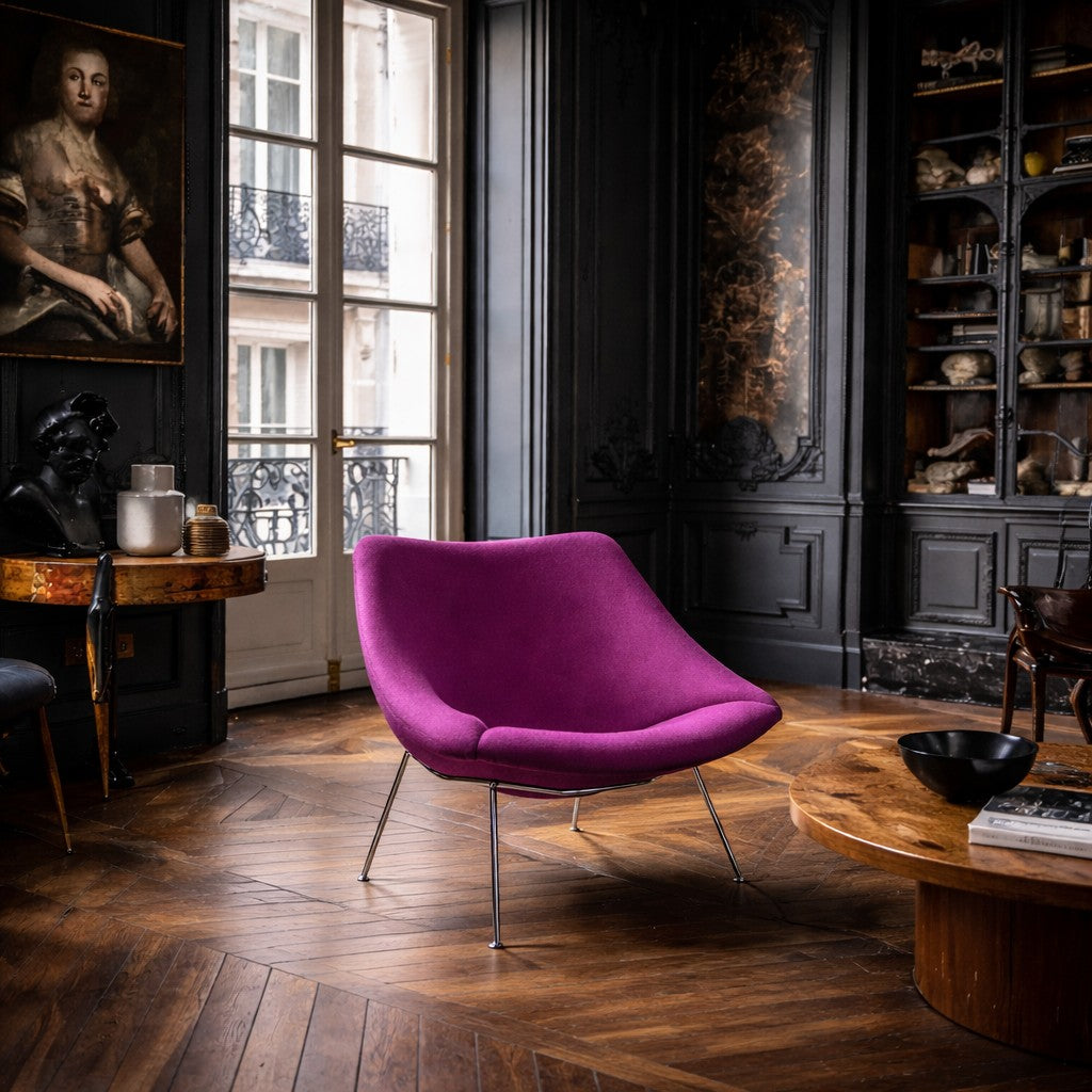 Fauteuil lounge violet Oyster « F157 » de Pierre Paulin pour Artifort, Pays-Bas, 1970