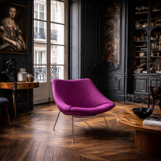 Purple Lounge Chair Oyster "F157" by Pierre Paulin for Artifort, Netherlands 1970