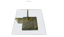 Load image into Gallery viewer, Large Sicilian Marble Coffee Table With Glass Top, Italy 1980
