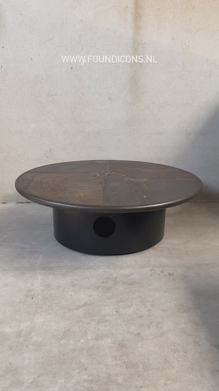 Brutalist Round Coffee Table by Sculptor Paul Kingma, Netherlands 1985