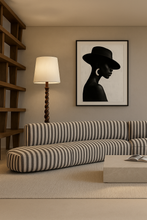 Load and play video in Gallery viewer, Mid-Century Sculptural Solid Oak Floor Lamp, Netherlands 1960
