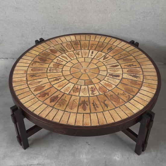 Round Brutalist Ceramic Coffee Table by Roger Capron, France 1960