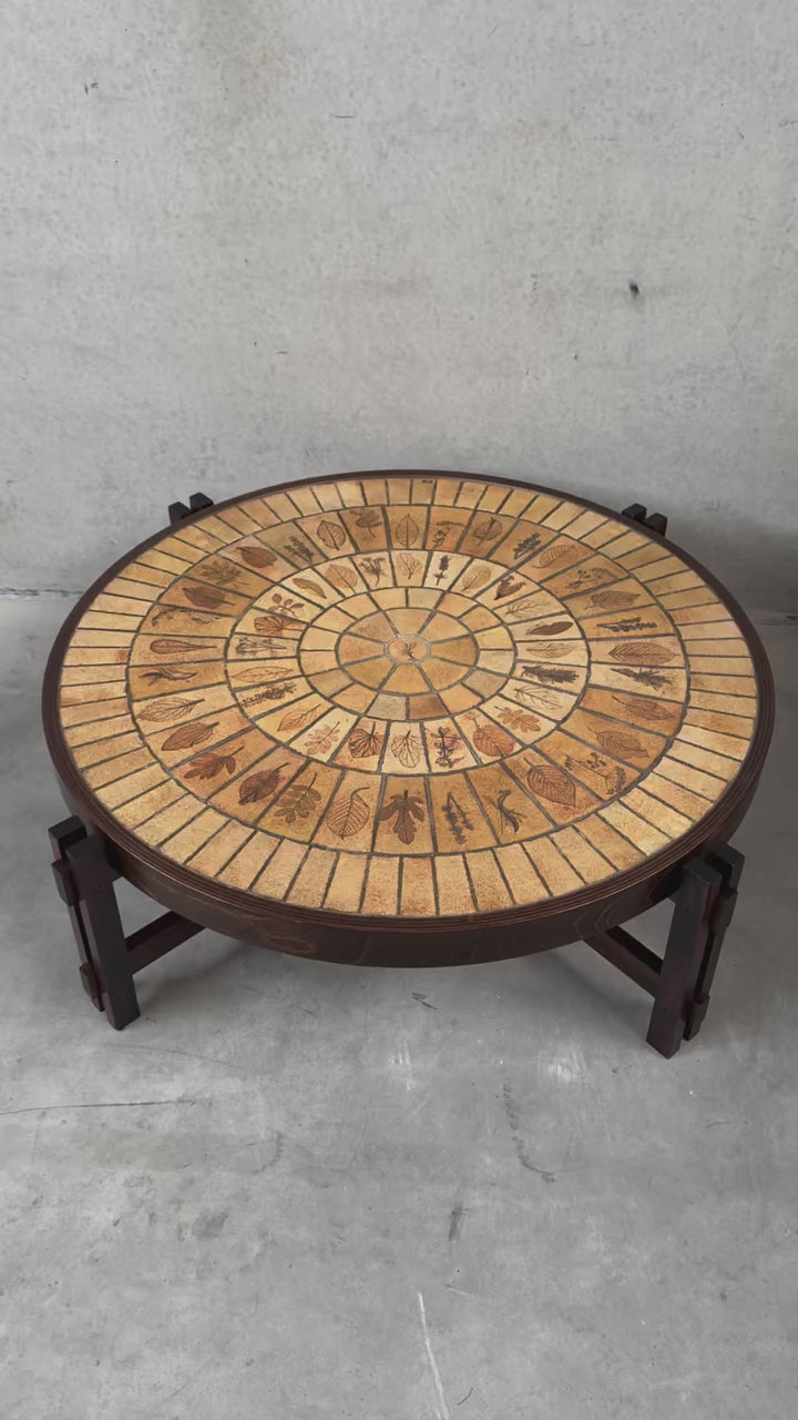 Round Brutalist Ceramic Coffee Table by Roger Capron, France 1960