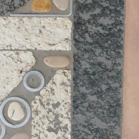 Brutalist Slate Stone Round Coffee Table By Sculptor Paul Kingma