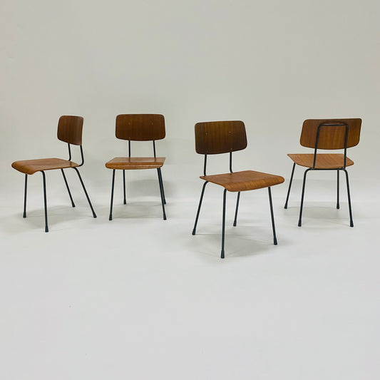 Satz von 4 Esszimmerstühlen „1262“ von ar Cordemeijer für Gispen, Niederlande, 1959