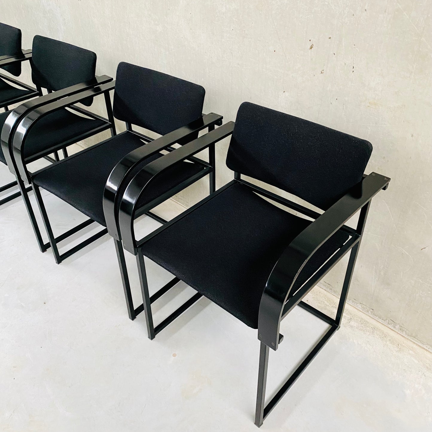 DINING TABLE AND CHAIRS BY PIERRE MAZAIRAC & KAREL BOONZAAIJER FOR PASTOE, NETHERLANDS 1980S