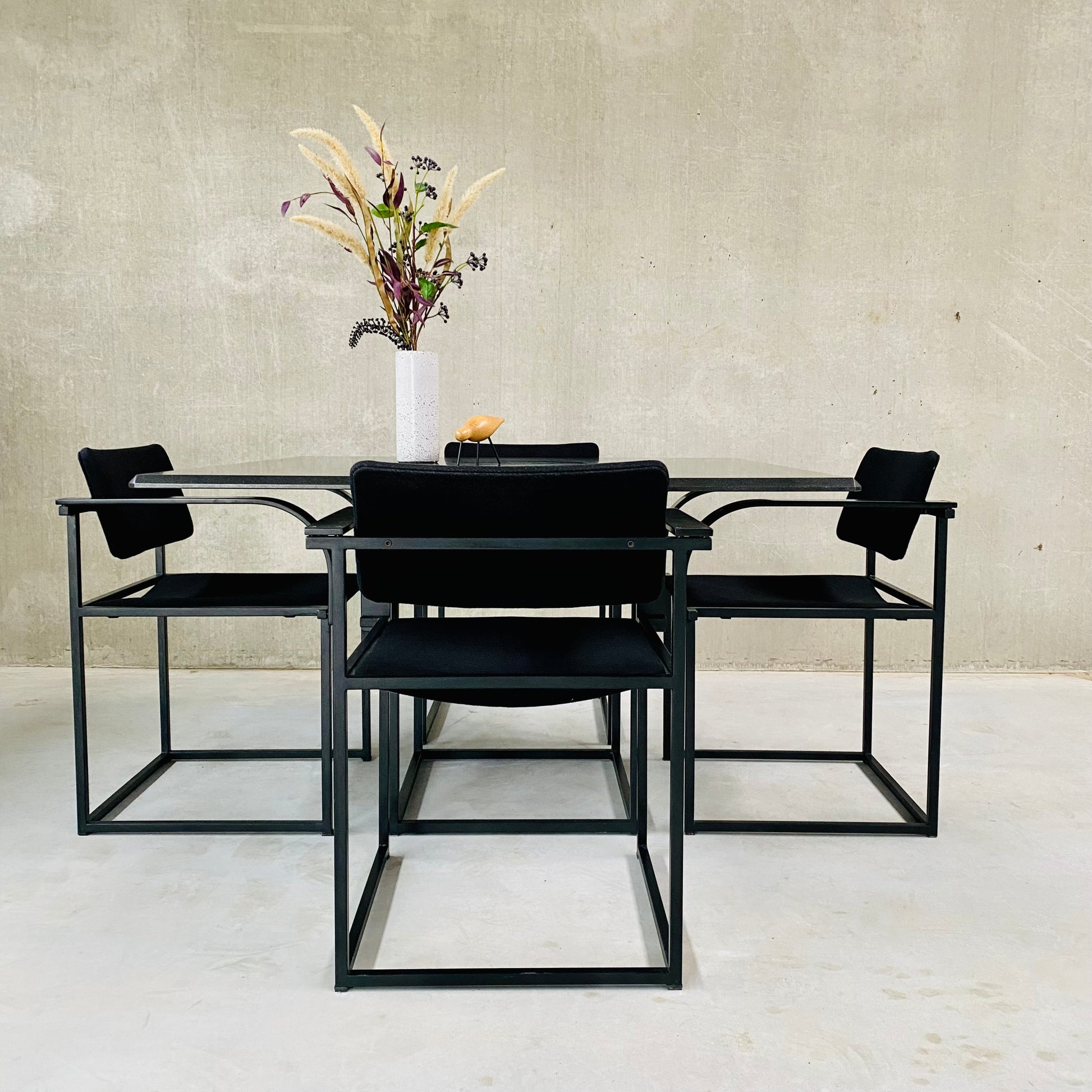 DINING TABLE AND CHAIRS BY PIERRE MAZAIRAC & KAREL BOONZAAIJER FOR PASTOE, NETHERLANDS 1980S