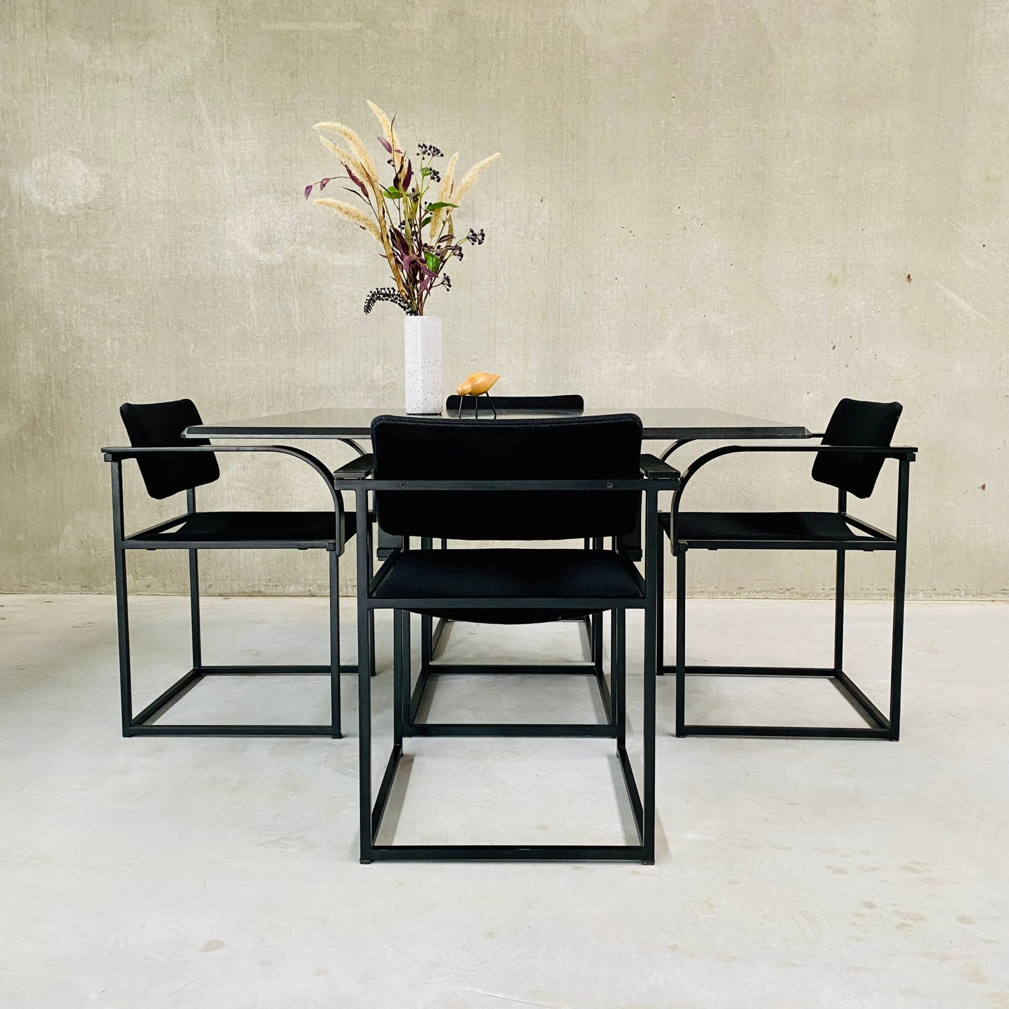 DINING TABLE AND CHAIRS BY PIERRE MAZAIRAC & KAREL BOONZAAIJER FOR PASTOE, NETHERLANDS 1980S