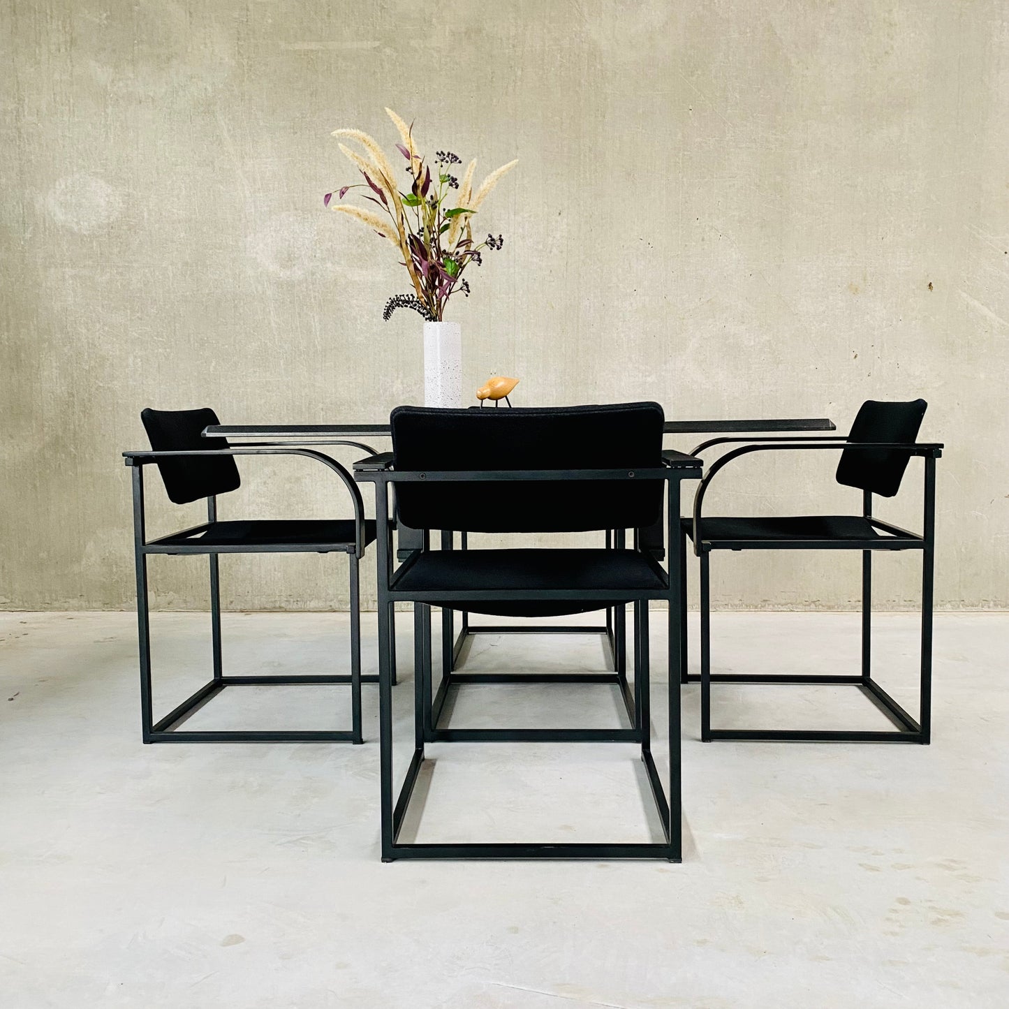 DINING TABLE AND CHAIRS BY PIERRE MAZAIRAC & KAREL BOONZAAIJER FOR PASTOE, NETHERLANDS 1980S
