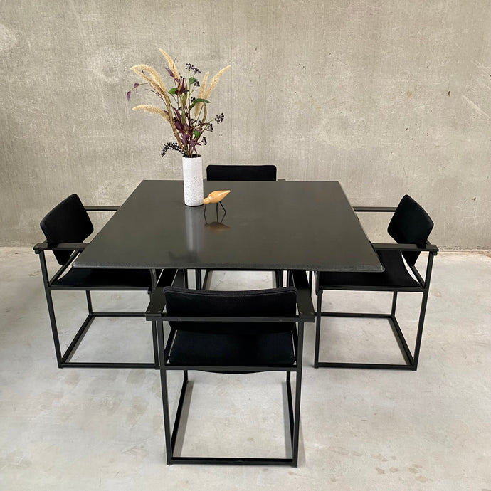 DINING TABLE AND CHAIRS BY PIERRE MAZAIRAC & KAREL BOONZAAIJER FOR PASTOE, NETHERLANDS 1980S