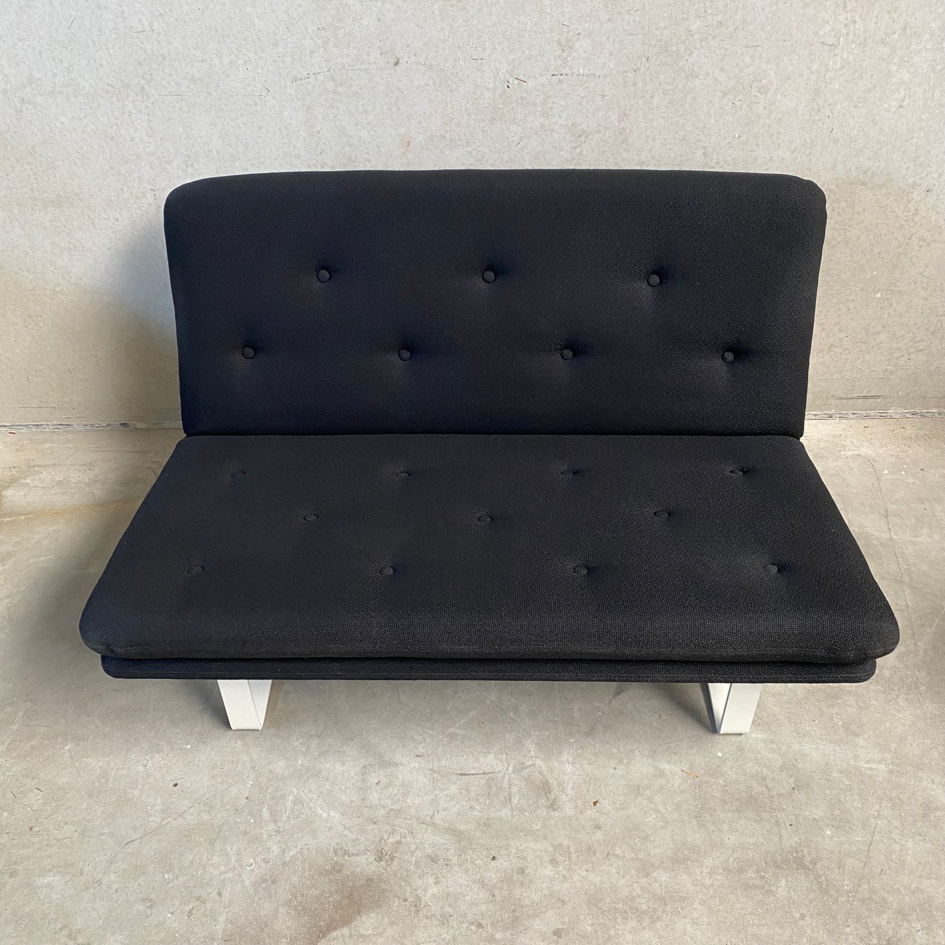 BLACK 2-SEATER SOFA "C684" BY KHO LIANG IE FOR ARTIFORT, NETHERLANDS 1960S