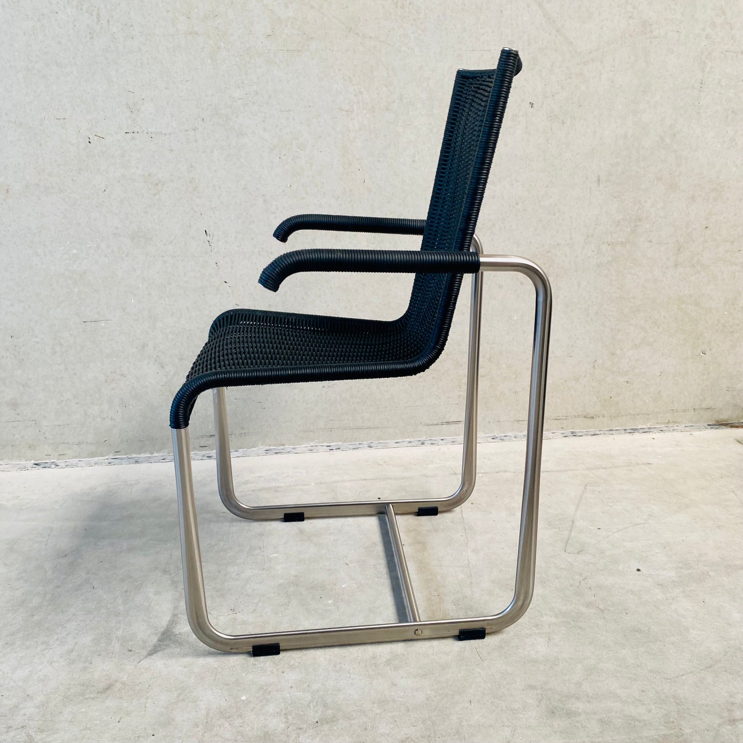 Black Arm Chair "D20" by Axel Bruchhäuser for Tecta, Germany 1980