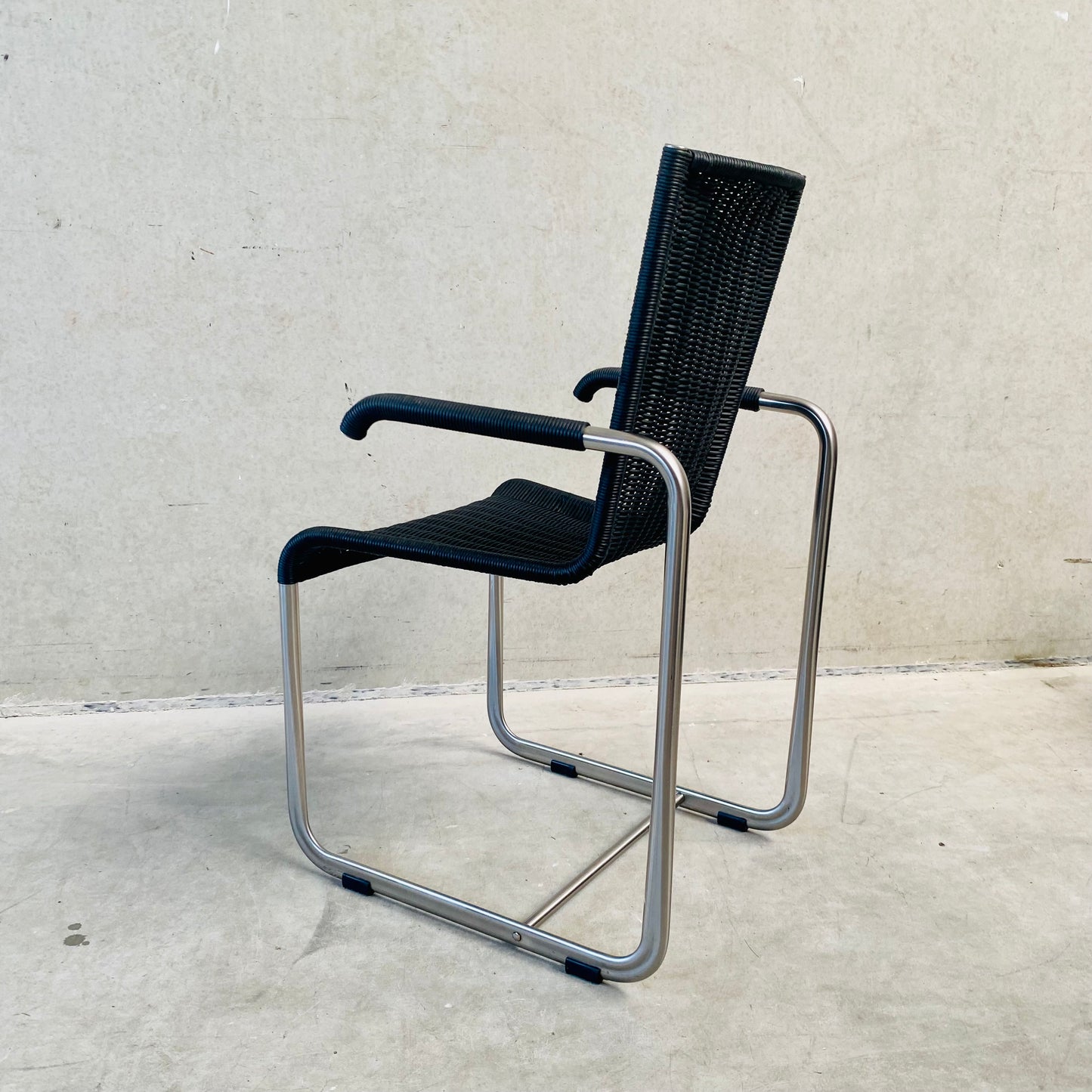 Black Arm Chair "D20" by Axel Bruchhäuser for Tecta, Germany 1980