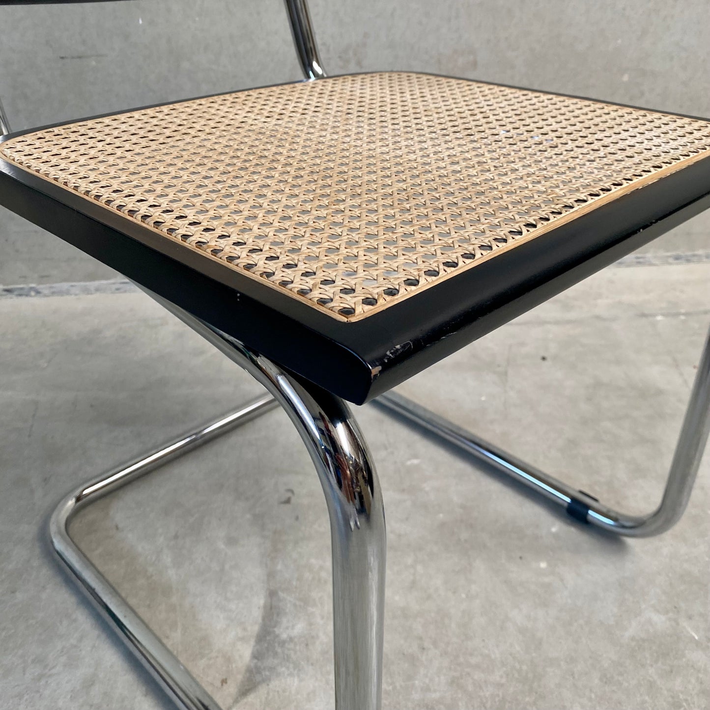 Schwarzer Esszimmerstuhl „Cesca“ B32 von Marcel Breuer für Fasem, Italien 1970