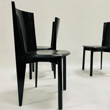 Load image into Gallery viewer, Set of 4 Black Lacquered Dining Chairs for Calligaris, Italy 1980
