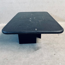 Load image into Gallery viewer, Black Blue Brutalist Coffee Table by Sculpter Paul Kingma, Netherlands 1989
