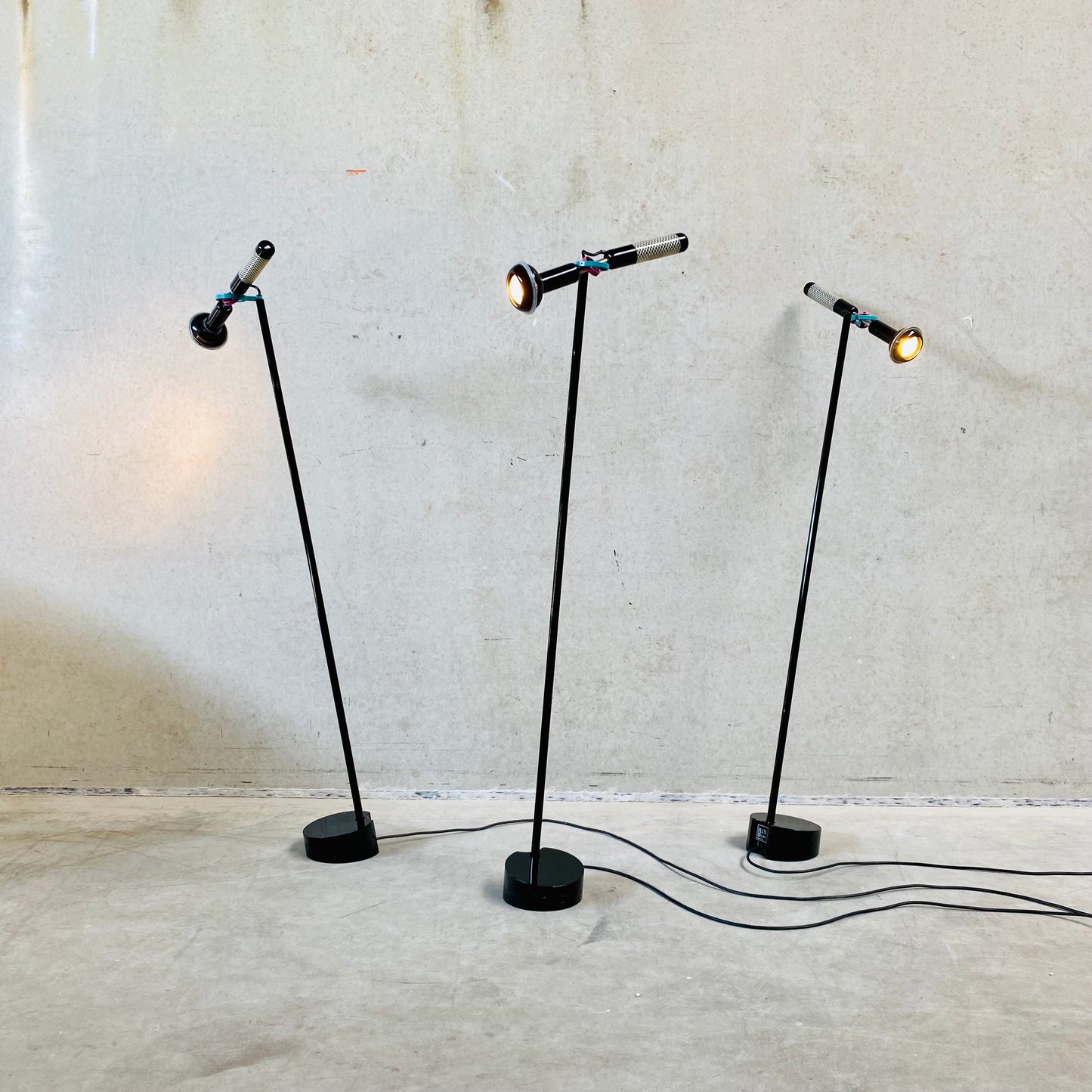Schwarze Stehleuchte „Grip“ von Achille Castiglioni für Flos, 1980