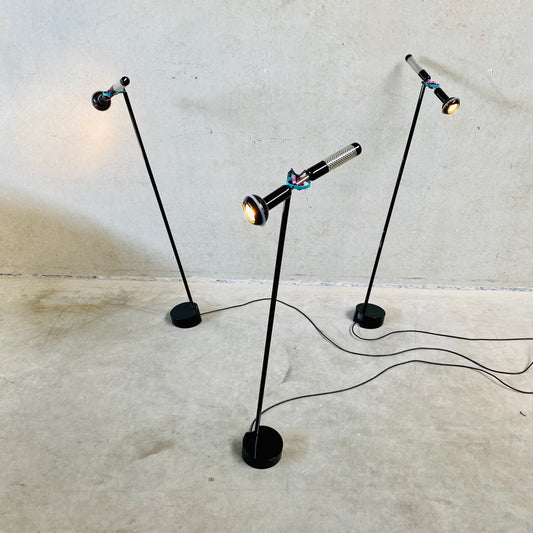 BLACK 'GRIP' FLOOR LAMP BY ACHILLE CASTIGLIONI FOR FLOS, 1980S