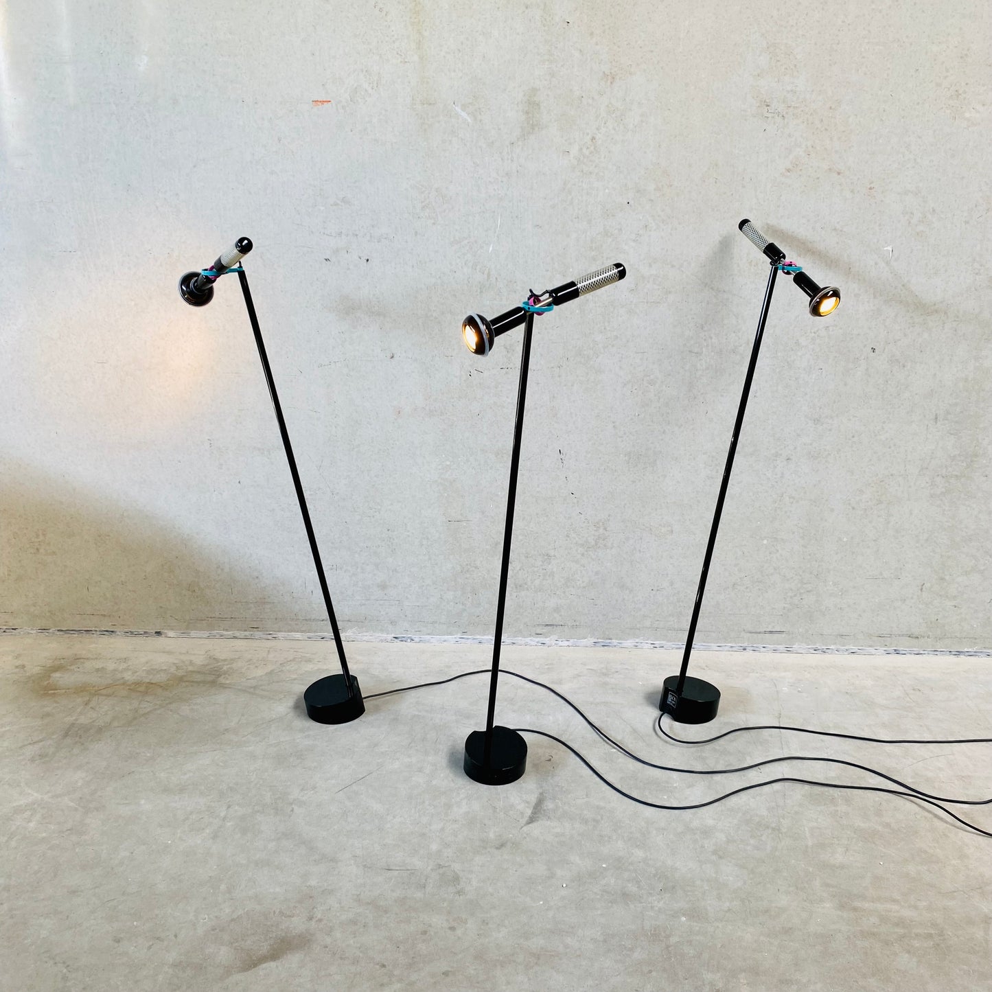 Schwarze Stehleuchte „Grip“ von Achille Castiglioni für Flos, 1980