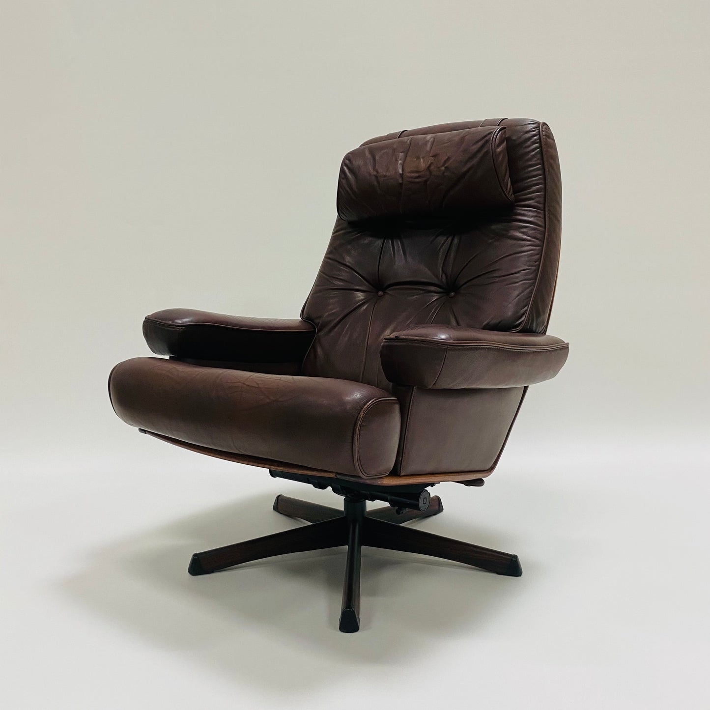 Brauner Nässjö Lounge Chair aus Leder für Göte Möbler, Schweden 1960