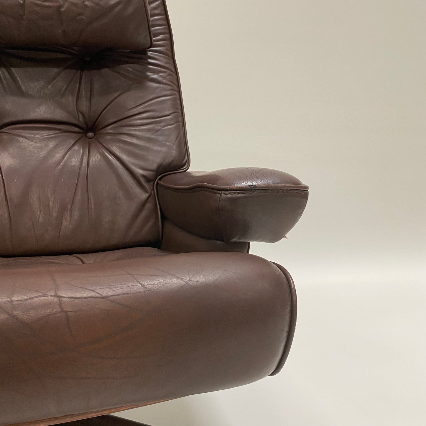 Brauner Nässjö Lounge Chair aus Leder für Göte Möbler, Schweden 1960