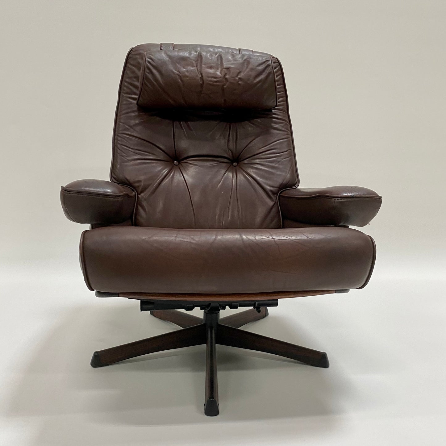 Brauner Nässjö Lounge Chair aus Leder für Göte Möbler, Schweden 1960