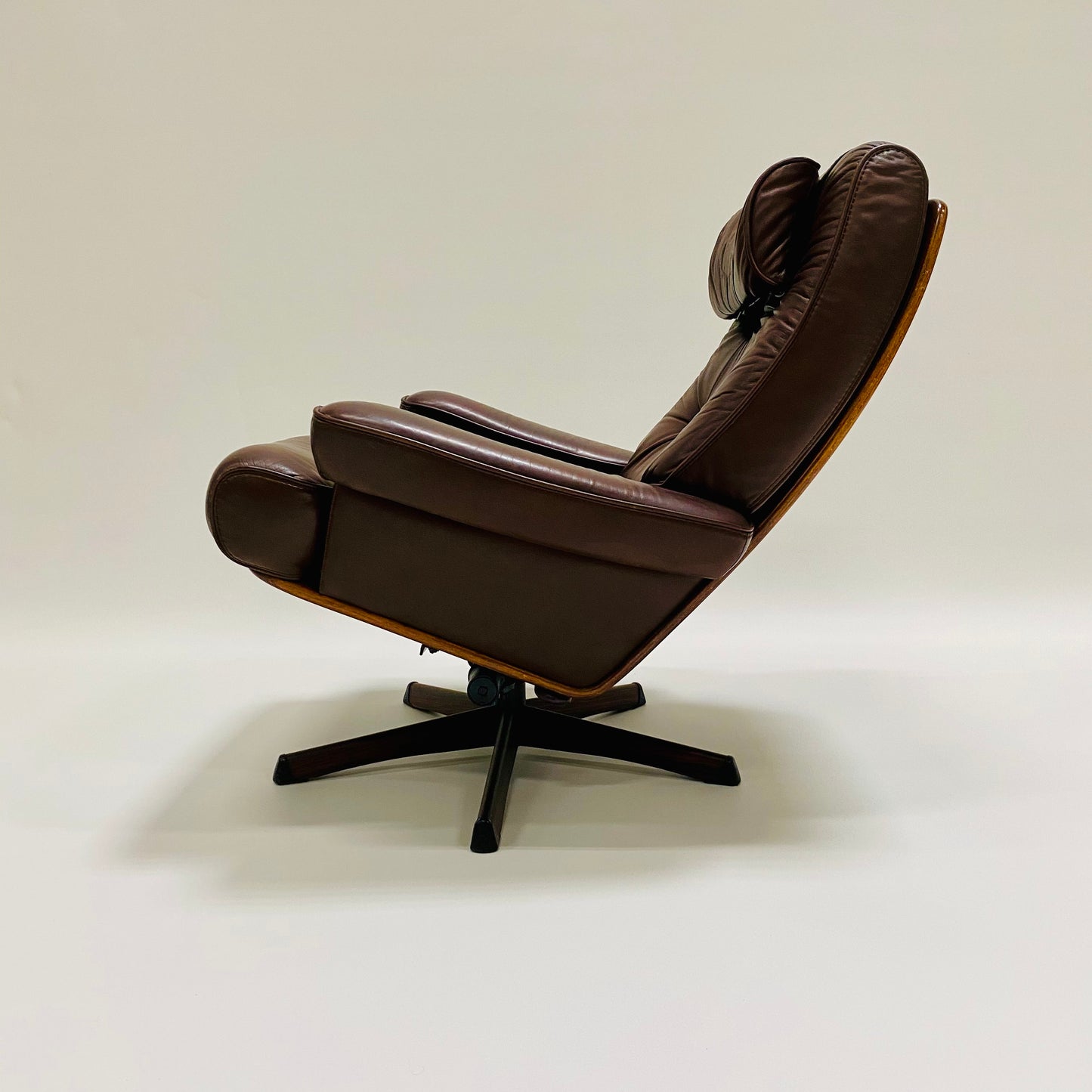Brauner Nässjö Lounge Chair aus Leder für Göte Möbler, Schweden 1960