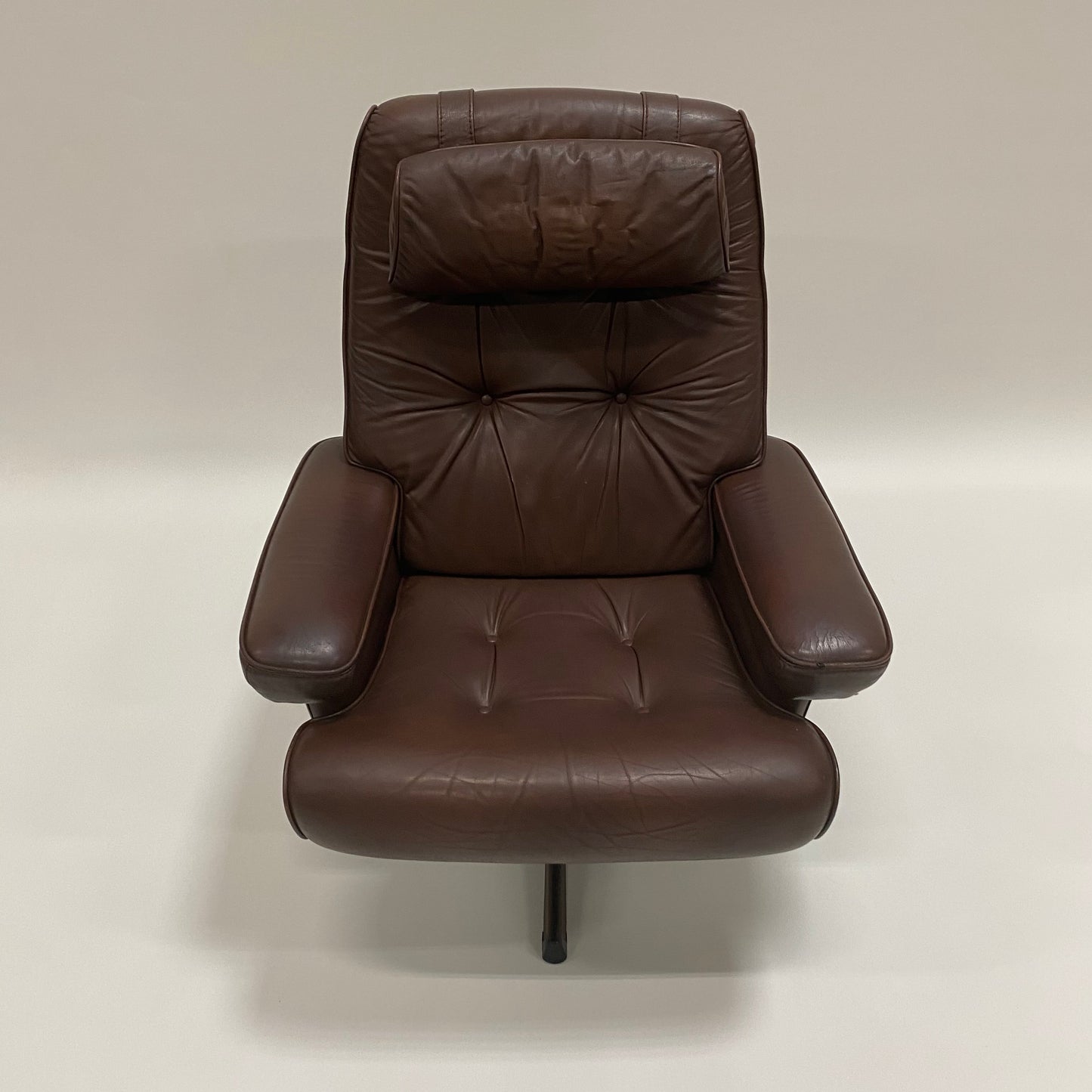 Brauner Nässjö Lounge Chair aus Leder für Göte Möbler, Schweden 1960