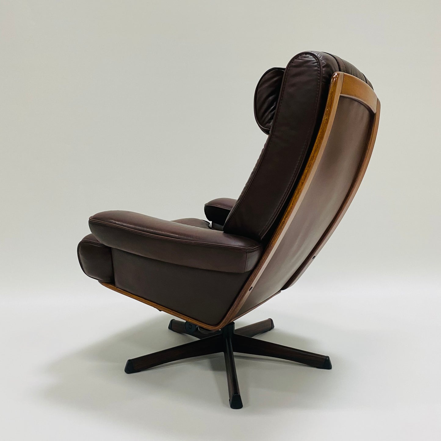 Brauner Nässjö Lounge Chair aus Leder für Göte Möbler, Schweden 1960