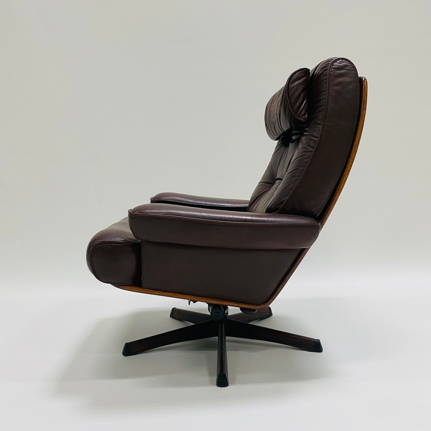Brauner Nässjö Lounge Chair aus Leder für Göte Möbler, Schweden 1960