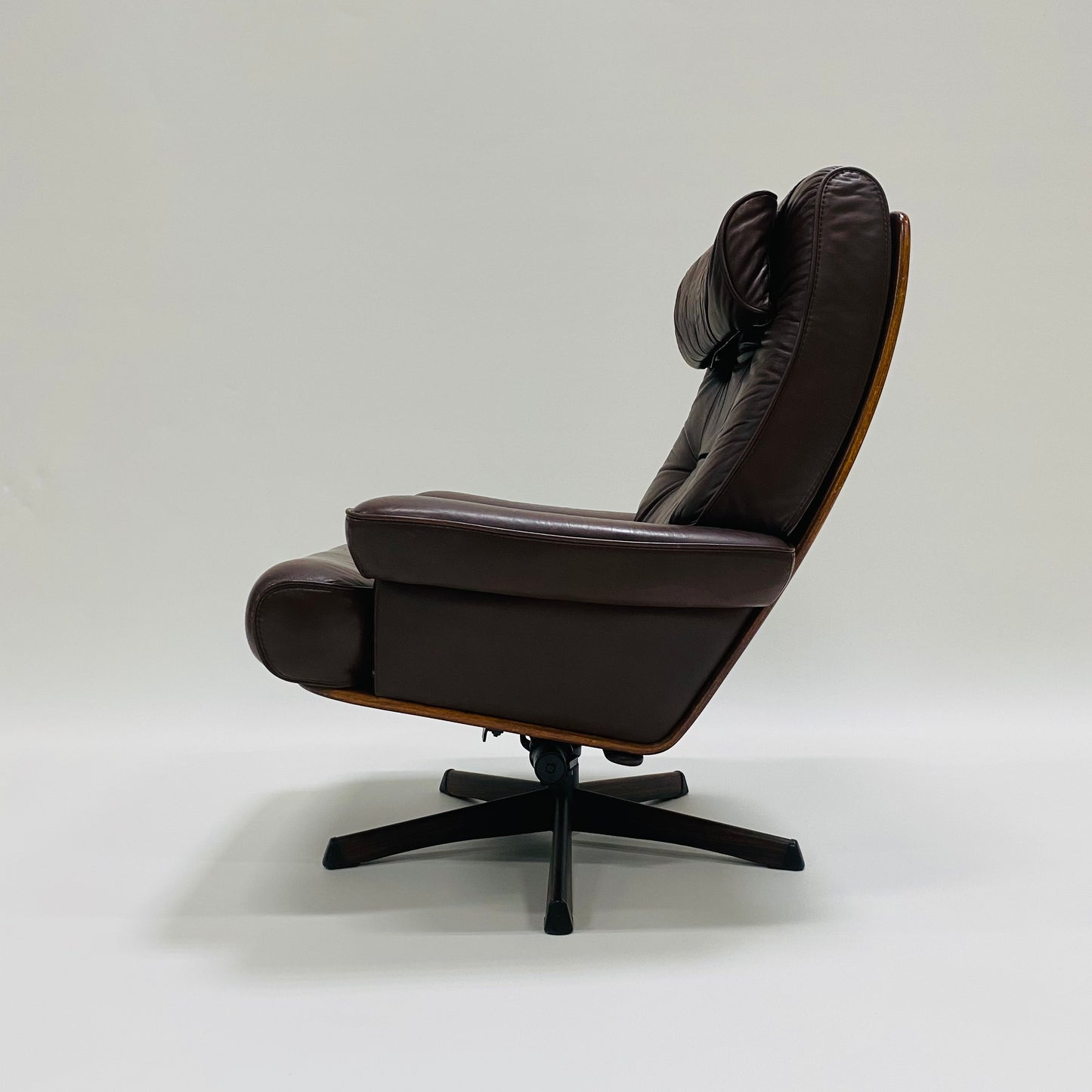 Brauner Nässjö Lounge Chair aus Leder für Göte Möbler, Schweden 1960