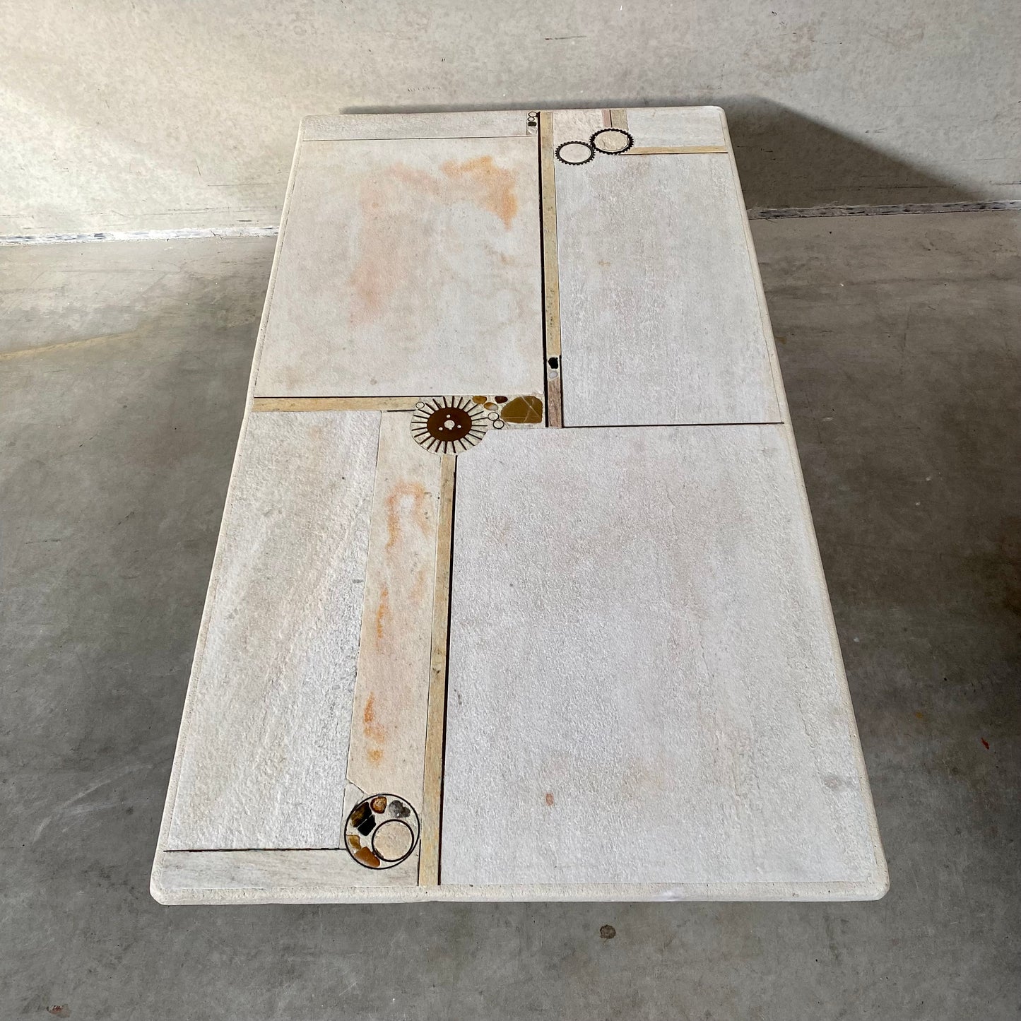 BRUTALIST COFFEE TABLE DESIGNED AND MADE BY A. STAM, NETHERLANDS 1980s