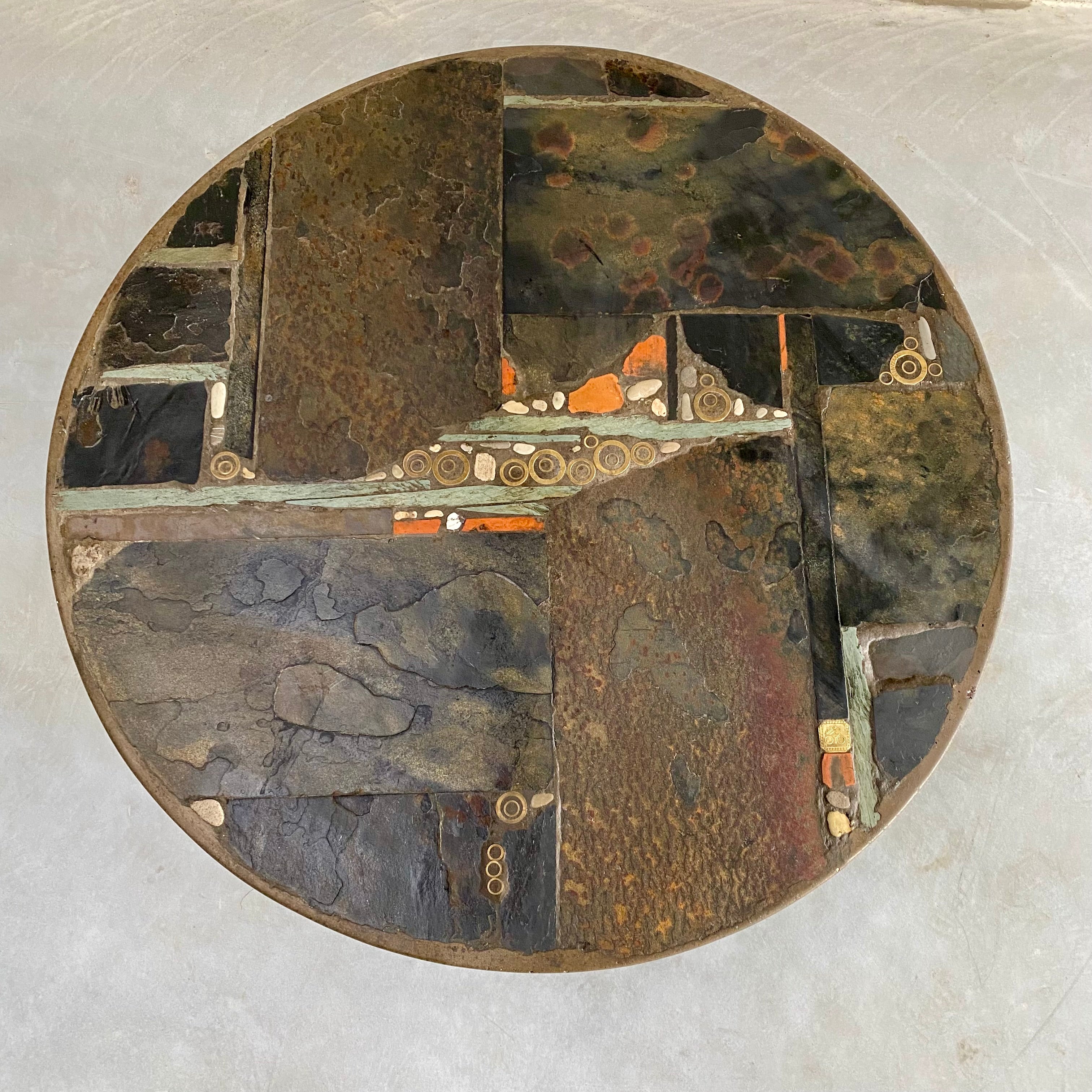 Brutalist Round Coffee Table by Sculptor Paul Kingma, Netherlands