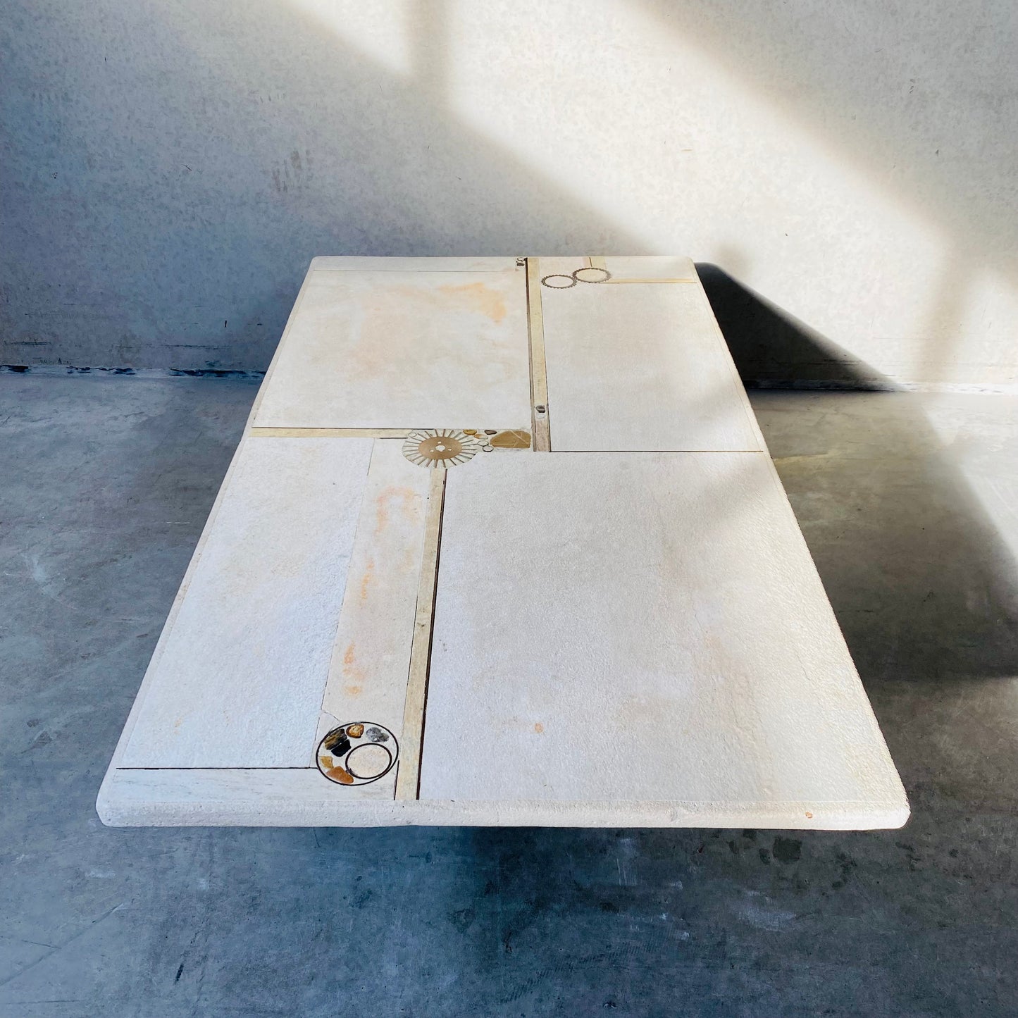 BRUTALIST COFFEE TABLE DESIGNED AND MADE BY A. STAM, NETHERLANDS 1980s