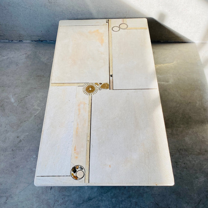 BRUTALIST COFFEE TABLE DESIGNED AND MADE BY A. STAM, NETHERLANDS 1980s