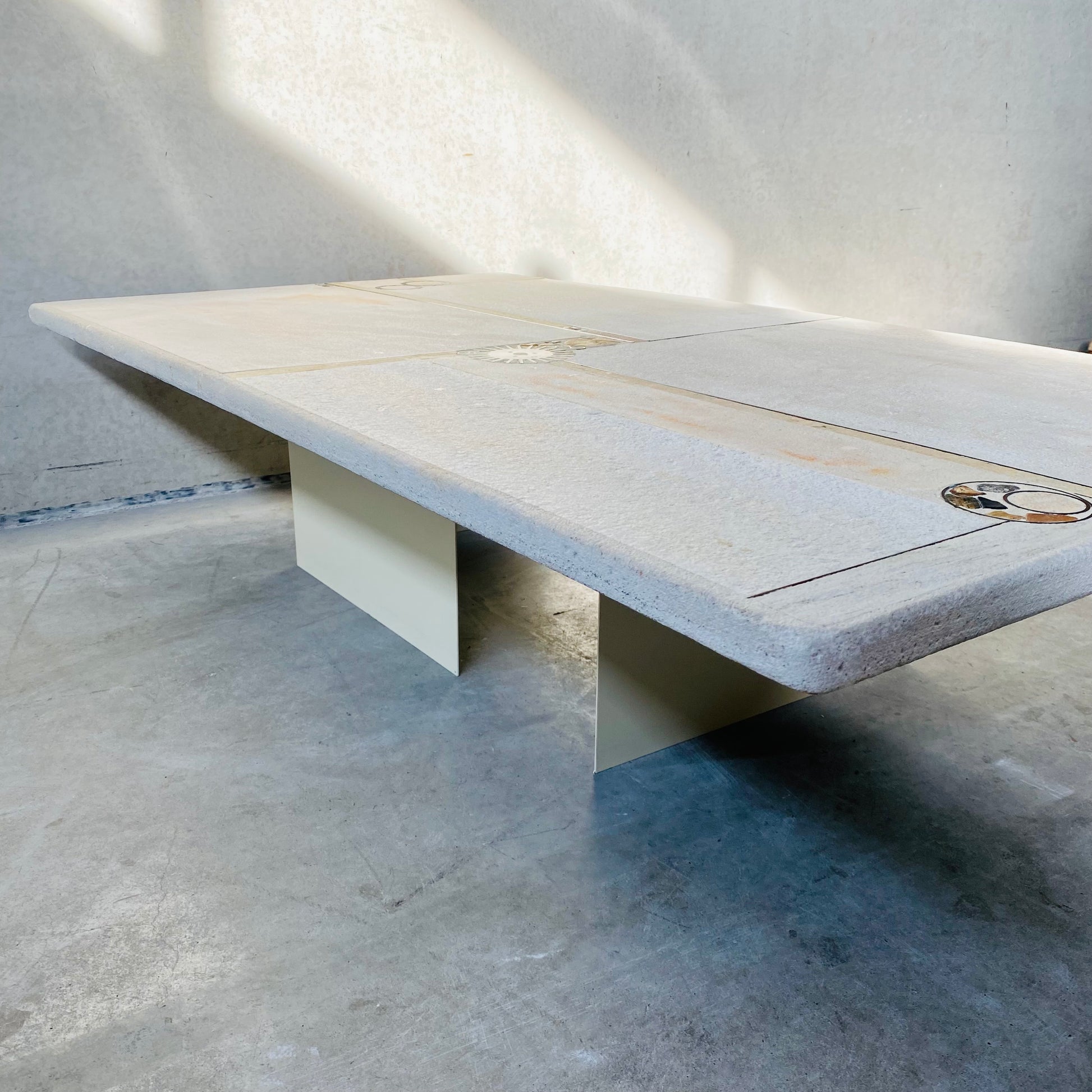 BRUTALIST COFFEE TABLE DESIGNED AND MADE BY A. STAM, NETHERLANDS 1980s
